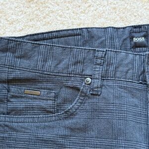 Hugo boss Men’s Plaid Casual slim fit pants blue 32 x 34